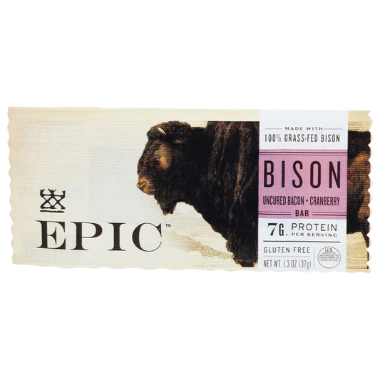 Epic® ,  Epic Bar Grassfed Ucrd Bison Bacon Cranberry 1.3 Ounce,  Case of 12