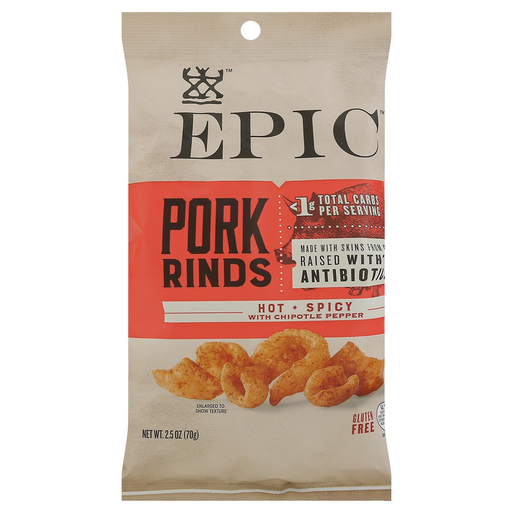 Epic - Pork Rinds Hot & Spicy - Case of 12-2.5 OZ