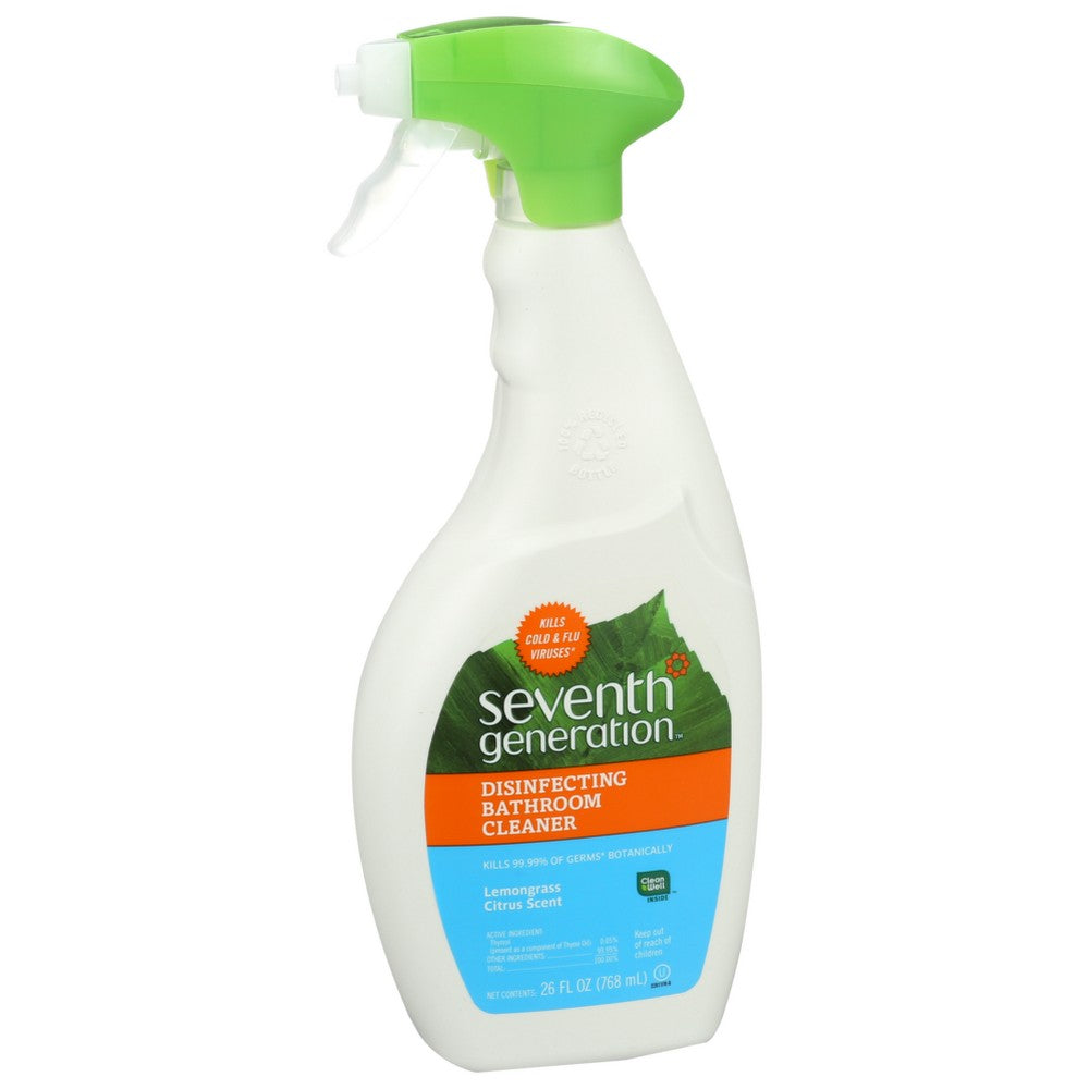 Seventh Generation 10028, Seventh Generation Disinfecting Bathroom Cleaner, Lemongrass Thyme, 26 Fl. Oz.,  Case of 8