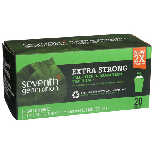 Seventh Generation Bag Trash Drwstrng 13gal - 20 Piece,  Case of 12