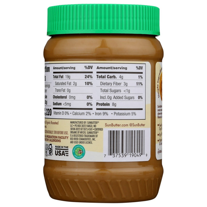 Sunbutter Natural Nut Butter Sunflower Natural - 16 Ounce, Case of 6