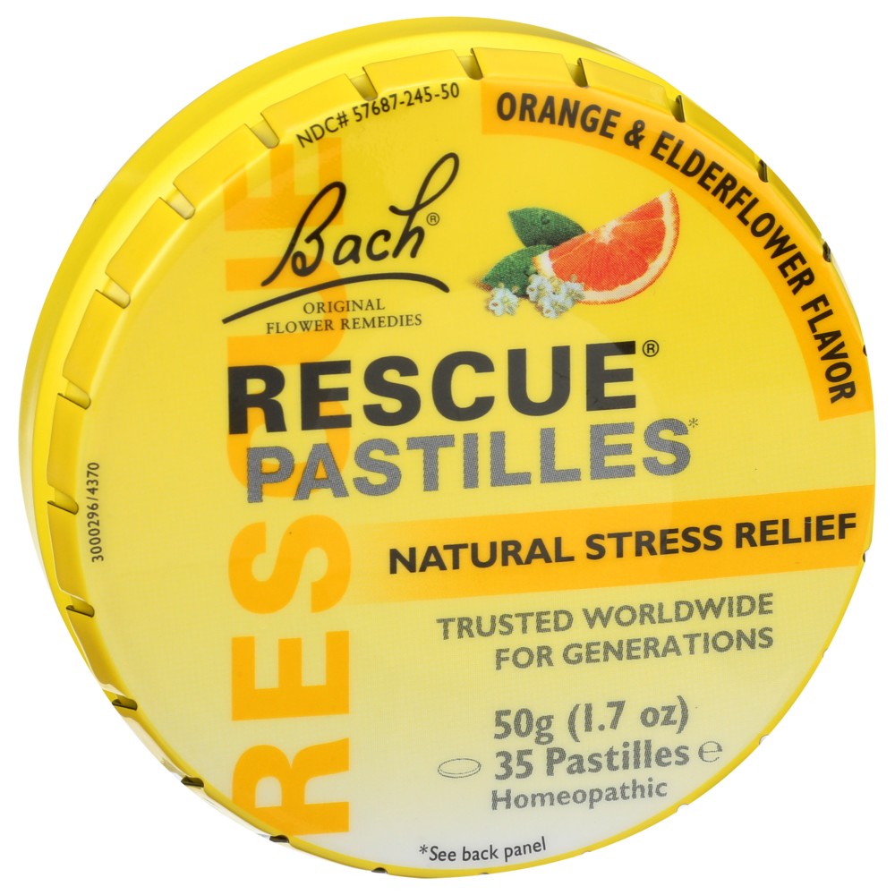 Bach® Bf01451, Bach Natural Stress Relief Rescue Pastilles, Orange And Elderflower, 50 G. Tin,  Case of 12