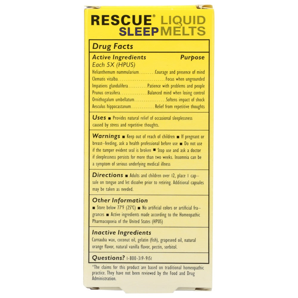 Bach® Bf01528, Bach Rescue Sleep Liquid Melts, 28 Capsules,  Case of 1