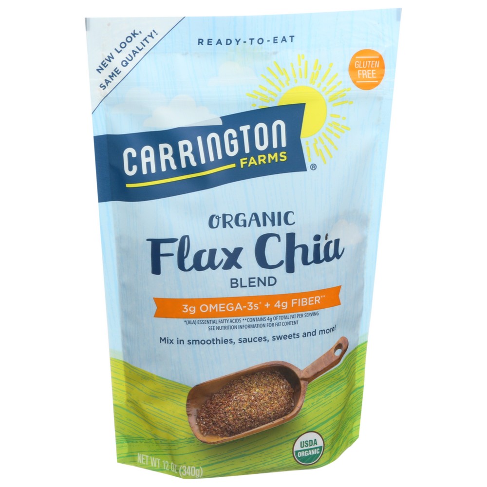 Carrington Farms® 75766-Fp, Carrington Farms Organicanic Flax Chia Blend, 12 Oz. Bag,  Case of 6