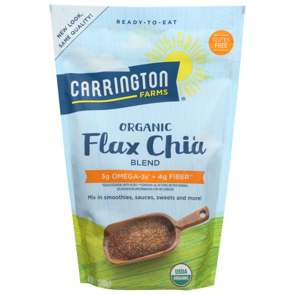 Carrington Farms® 75766-Fp, Carrington Farms Organicanic Flax Chia Blend, 12 Oz. Bag,  Case of 6