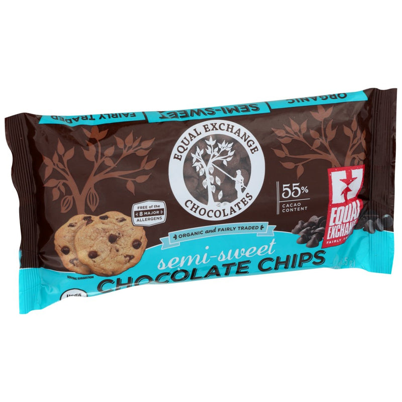 Equal Exchange Chips Semi Sweet Organic - 10 Ounce, Case of 12