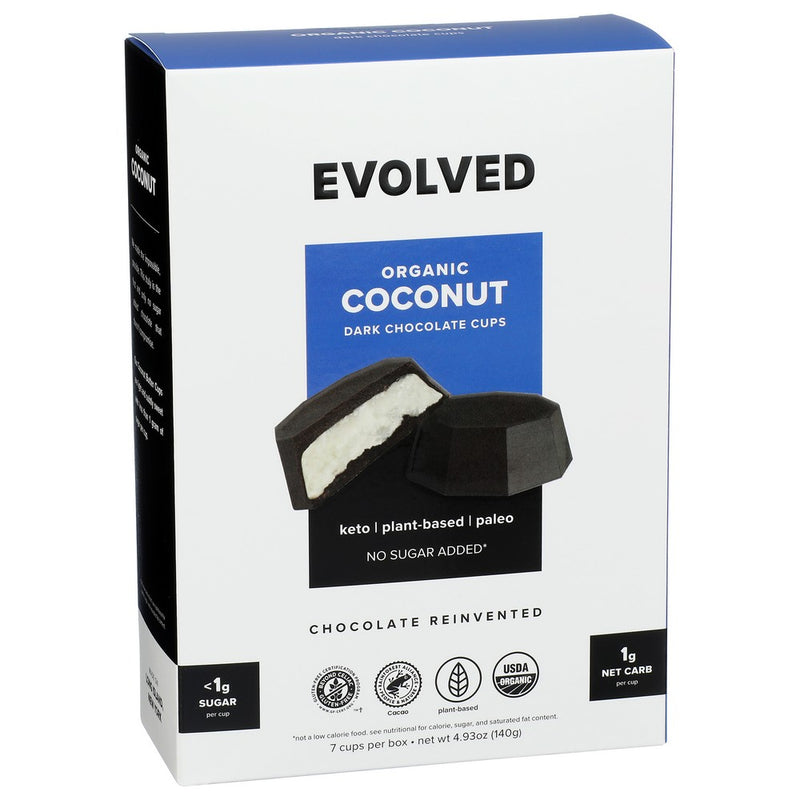 Evolved Chocolate Cups Chocolate Keto Coconut - 5 Ounce, Case of 6