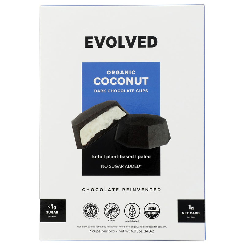 Evolved Chocolate Cups Chocolate Keto Coconut - 5 Ounce, Case of 6