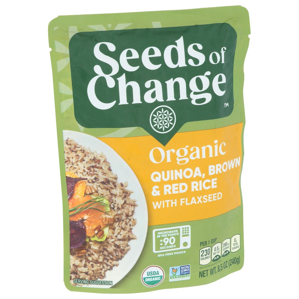 Seeds Of Change 10121318, Quinoa Brown Red Rice With Flaxseed Quinoa Brown Red Rice W/ Flaxseed 8.5 Ounce,  Case of 12