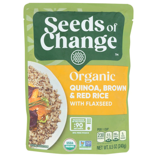 Seeds Of Change 10121318, Quinoa Brown Red Rice With Flaxseed Quinoa Brown Red Rice W/ Flaxseed 8.5 Ounce,  Case of 12