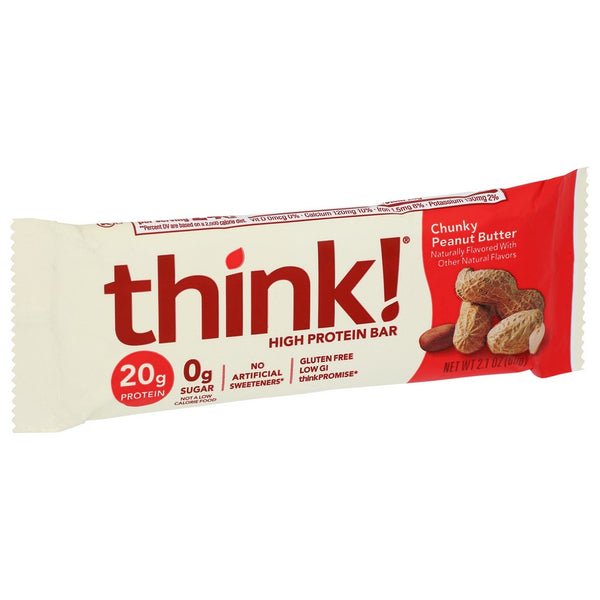 Think! Bar Prtn Chunky Pnut Butter - 2 Ounce, Case of 10