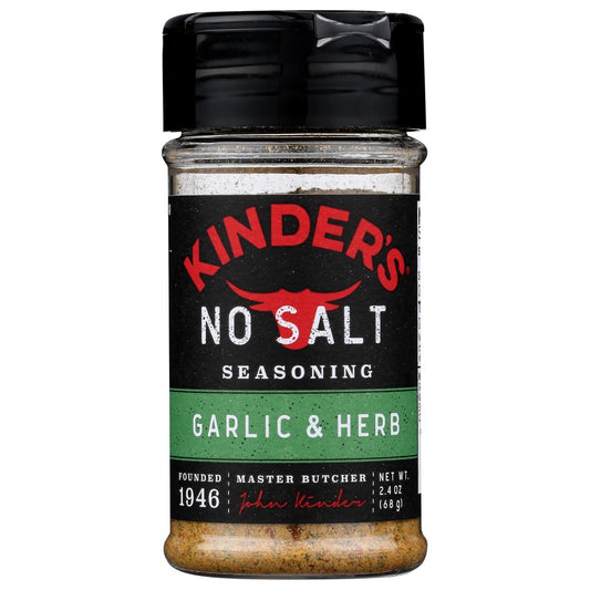 Kinder's 37700,  No Salt Garlic & Herb 2.4 Ounce,  Case of 8