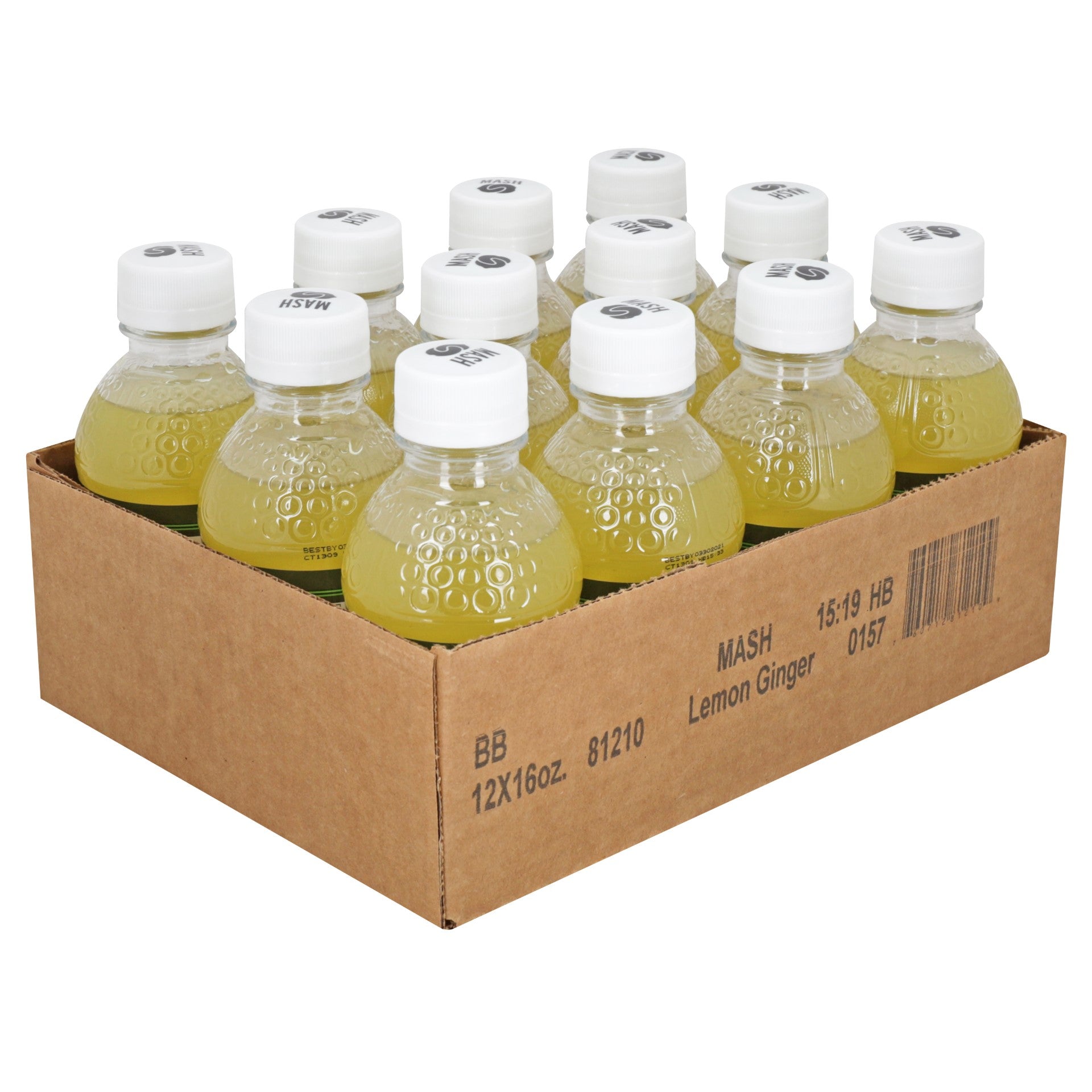 Mash Lemon Peel Ginger Root Case 16 Fluid Ounce - 12 Per Case