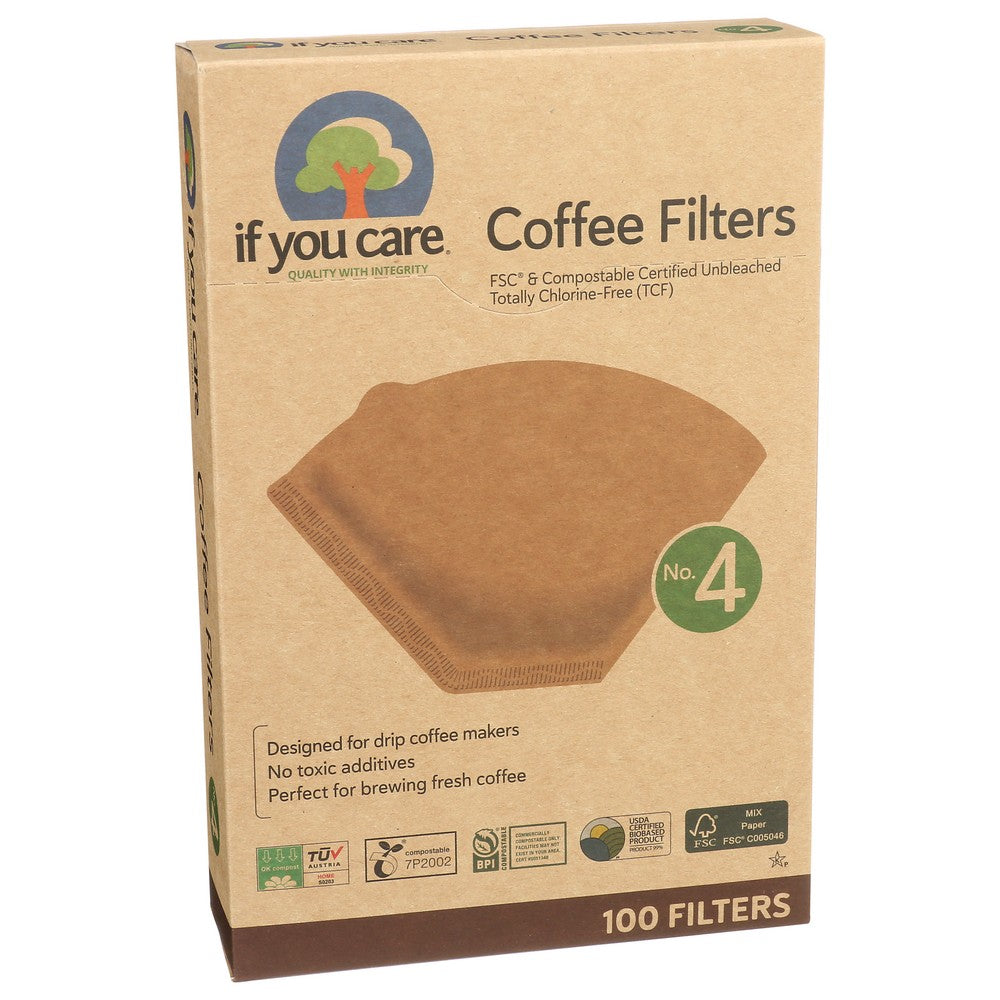 If You Care® J25001, If You Care Fsc Certified No. 4 Coffee Filters, 100 Filters,  Case of 12