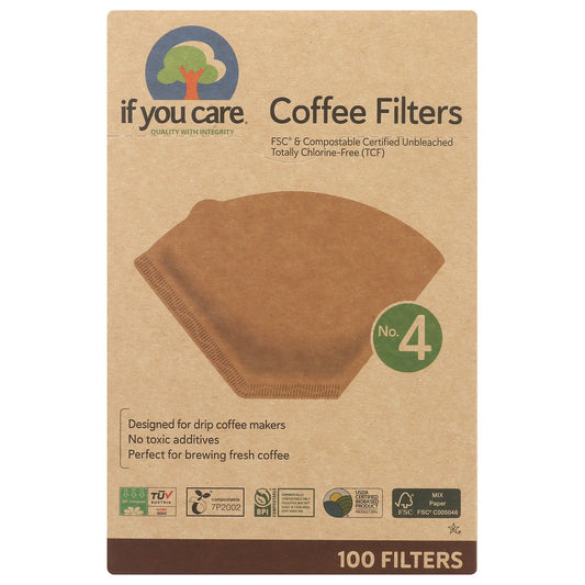 If You Care® J25001, If You Care Fsc Certified No. 4 Coffee Filters, 100 Filters,  Case of 12