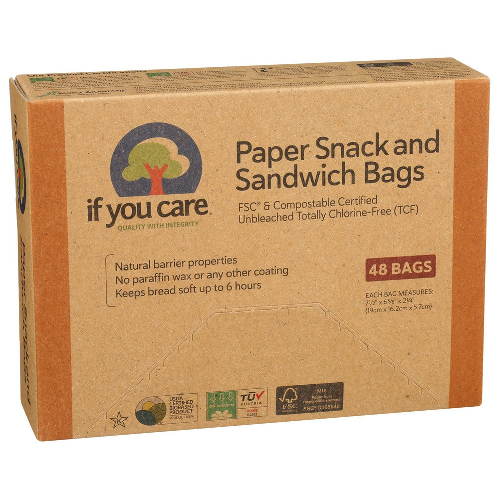 If You Care® J25026, If You Care Snack And Sandwich Bags, 48 Bags,  Case of 12