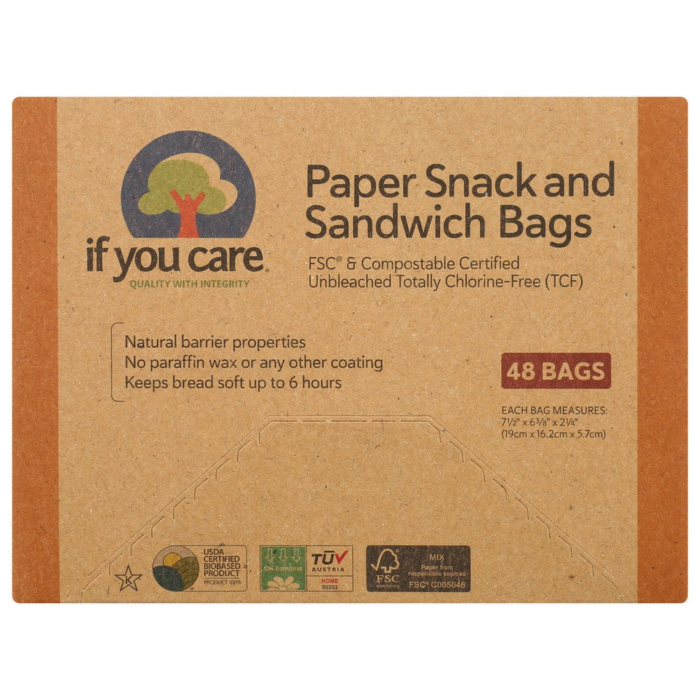 If You Care® J25026, If You Care Snack And Sandwich Bags, 48 Bags,  Case of 12