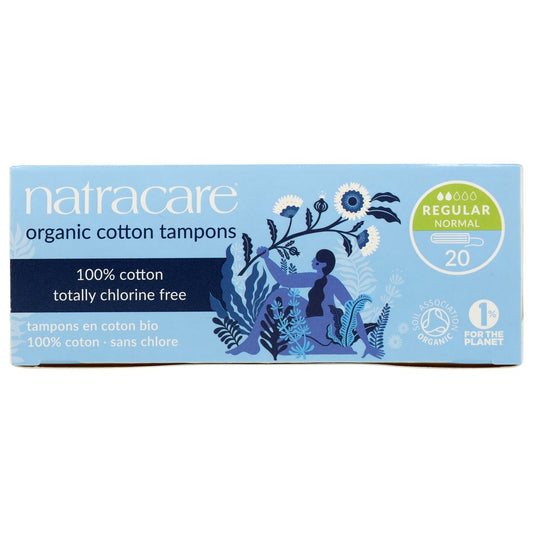 Natracare 1000, Cotton Regular Organicanic Cotton Tampons Regular  ,  Case of 3