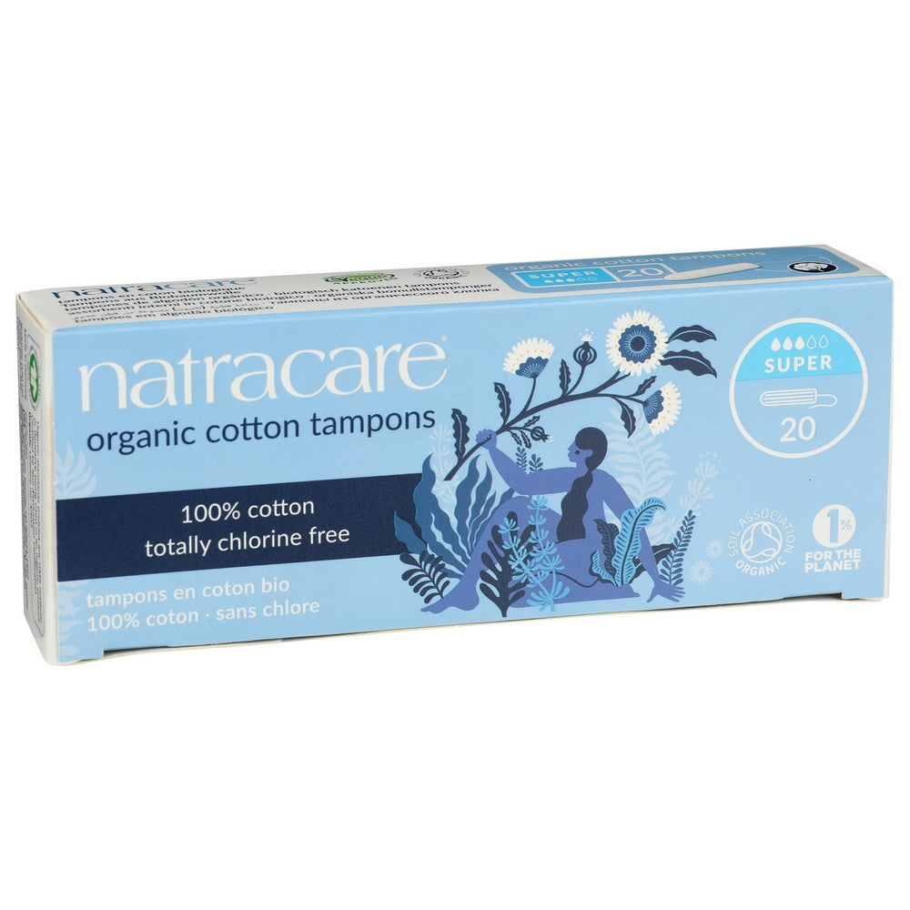 Natracare 2000, Cotton Super Organicanic Cotton Tampons Super  ,  Case of 3