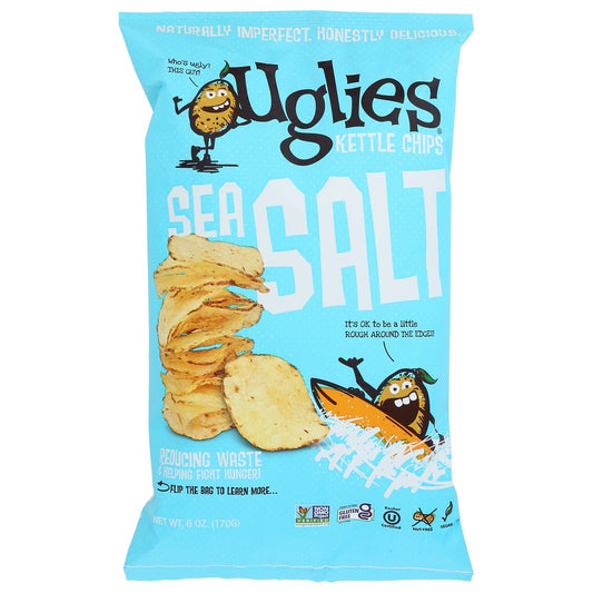 Uglies Kettle Chips® 16102, Original Sea Salt Kettle Chips 6 Ounce,  Case of 12