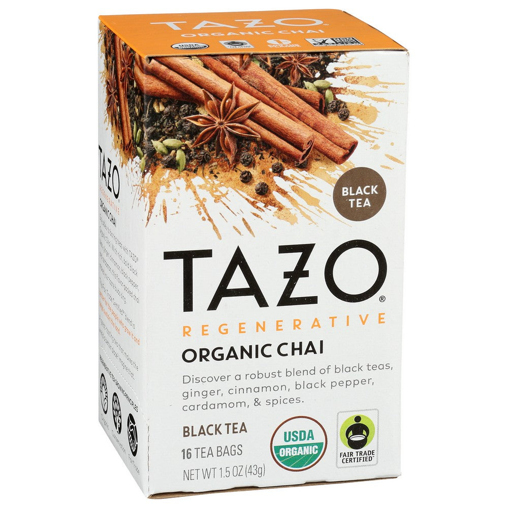 Tazo 68782251,  Tazo Tea Organicanic Chai 16Ct 1.5 Ounce,  Case of 6