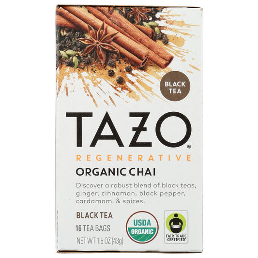 Tazo 68782251,  Tazo Tea Organicanic Chai 16Ct 1.5 Ounce,  Case of 6