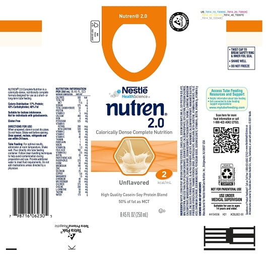Nestle Nutren 2.0 Malnutrition Rtd Calorically Dense Liquid Formula, 8.45 Fluid Ounce, 24 Per Case
