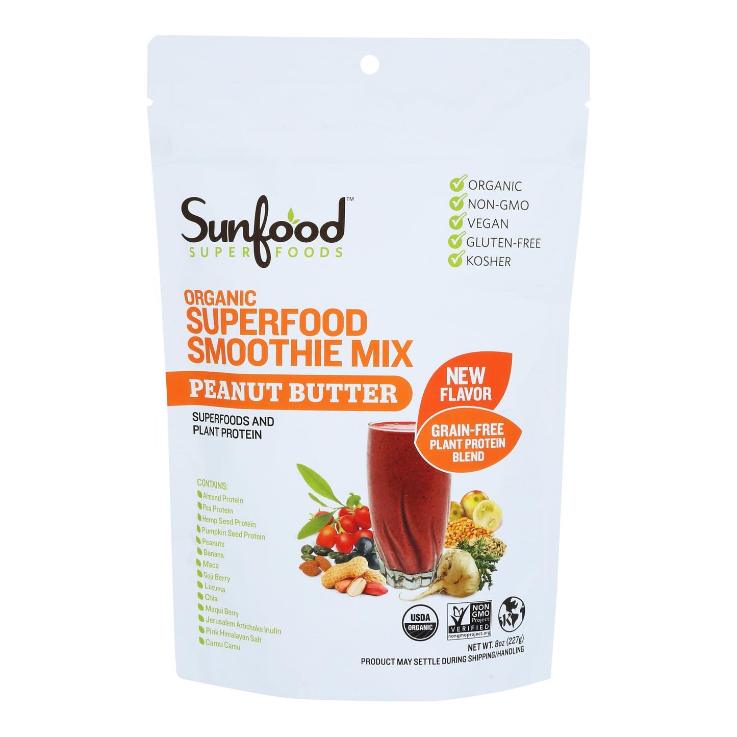 Sunfood - Smthie Mix Peanut Butter Sprfd - 1 Each-8 Ounce