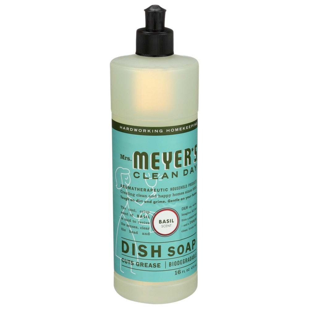 Mrs Meyers Clean Day 651202, Mrs. Meyer's Clean Day Basil Dish Soap, 16 Oz.,  Case of 6