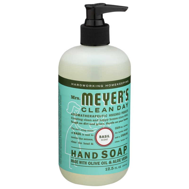 Mrs Meyers Clean Day Soap Hand Liquid Basil - 13 Ounce, Case of 6