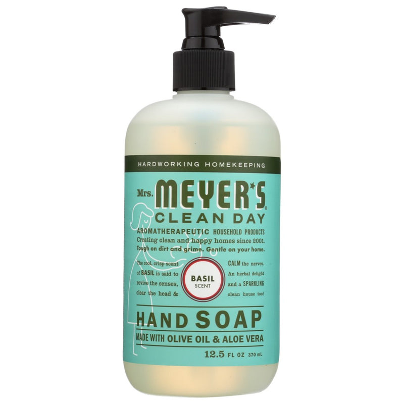 Mrs Meyers Clean Day Soap Hand Liquid Basil - 13 Ounce, Case of 6