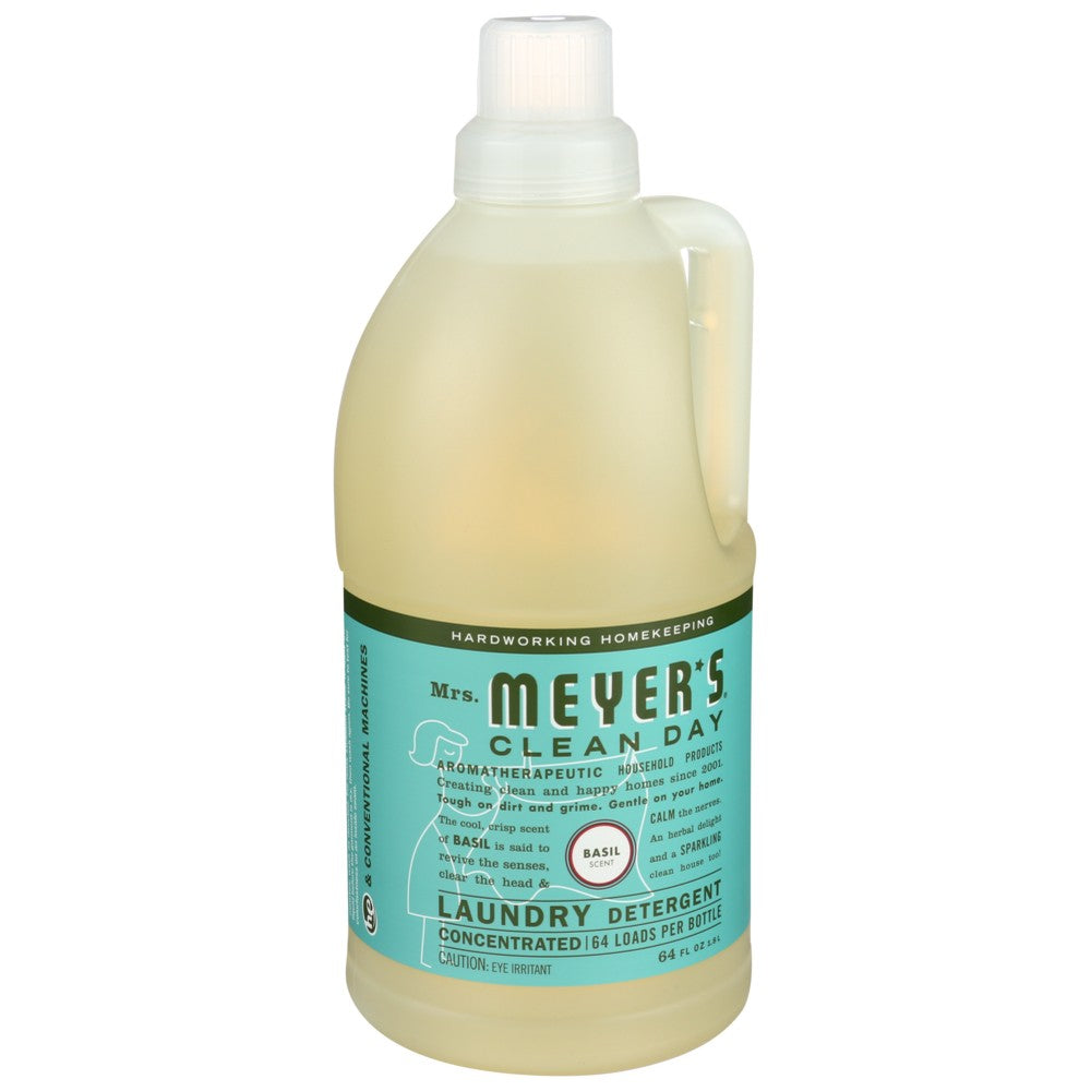 Mrs Meyers Clean Day 651374, Mrs. Meyer's Clean Day Laundry Detergent, Basil, 64 Fl. Oz.,  Case of 6