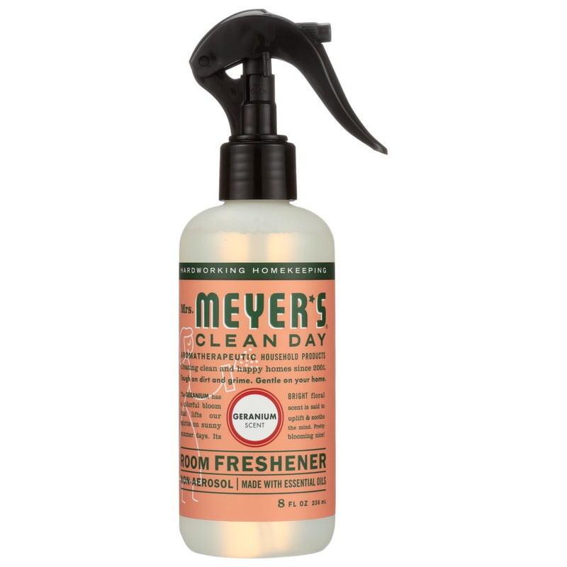 Mrs Meyers Clean Day Room Freshner Geranium - 8 Ounce, Case of 6