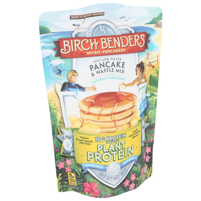 Birch Benders® 208, Plant Protein Just-Add-Water Pancake & Waffle Mix Pancake & Waffle Mix 14 Ounce,  Case of 6