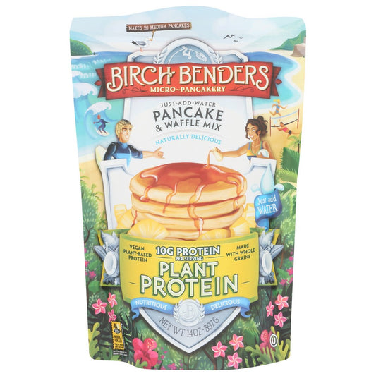 Birch Benders® 208, Plant Protein Just-Add-Water Pancake & Waffle Mix Pancake & Waffle Mix 14 Ounce,  Case of 6