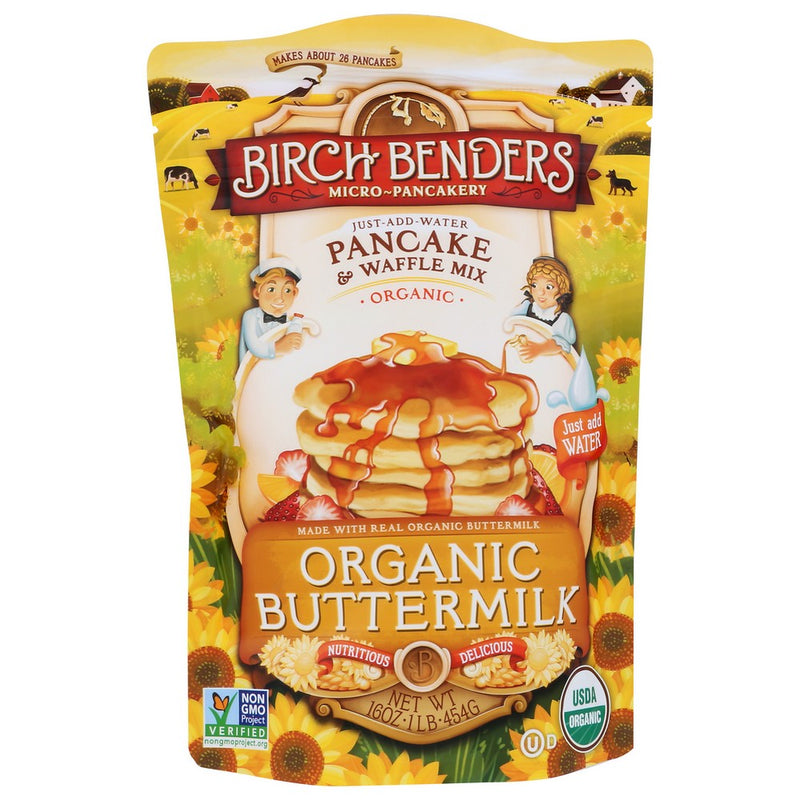 Birch Benders® , Organicanic Buttermilk Pancake & Waffle Mix 16 Ounce,  Case of 6