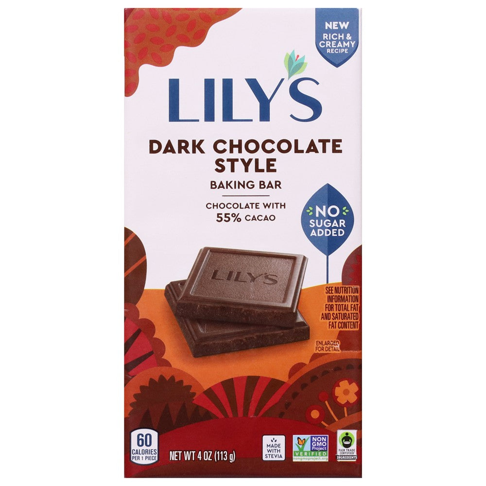 Lilys - Bkng Bar 55% Dk Choc Styl - Case of 18-4 OZ