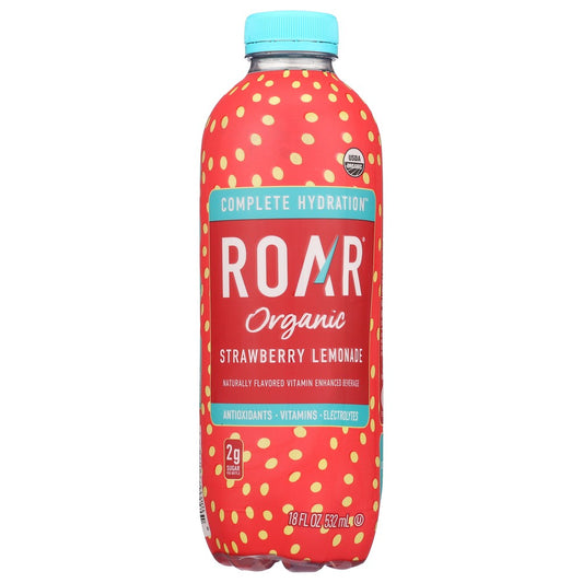 Roar Beverages Bev Strawberry Lemonade - 18 Fluid Ounce,  Case of 12