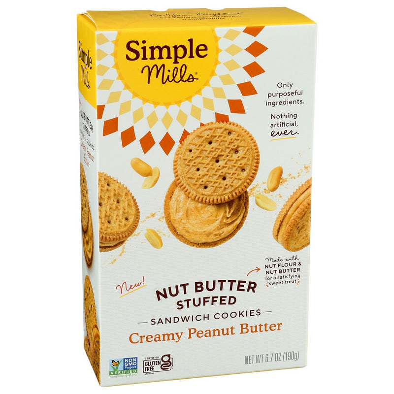 Simple Mills Cookies Sandwich Pnt Btr - 7 Ounce, Case of 8