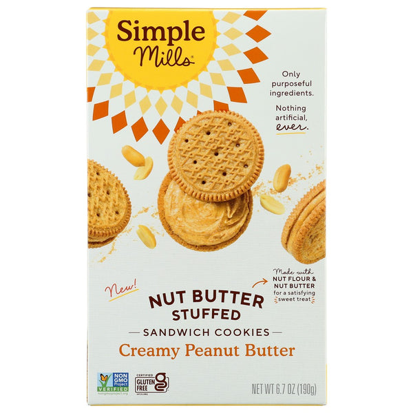 Simple Mills Cookies Sandwich Pnt Btr - 7 Ounce, Case of 8