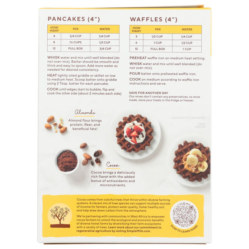 Simple Mills Mix Pancake Waffle Cocoa - 10 Ounce, Case of 6