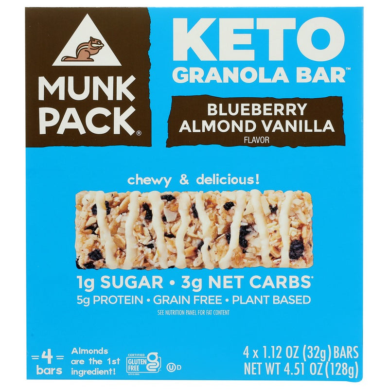 Munk Pack Bar Blubry Almnd Van 4pk - 5 Ounce, Case of 6