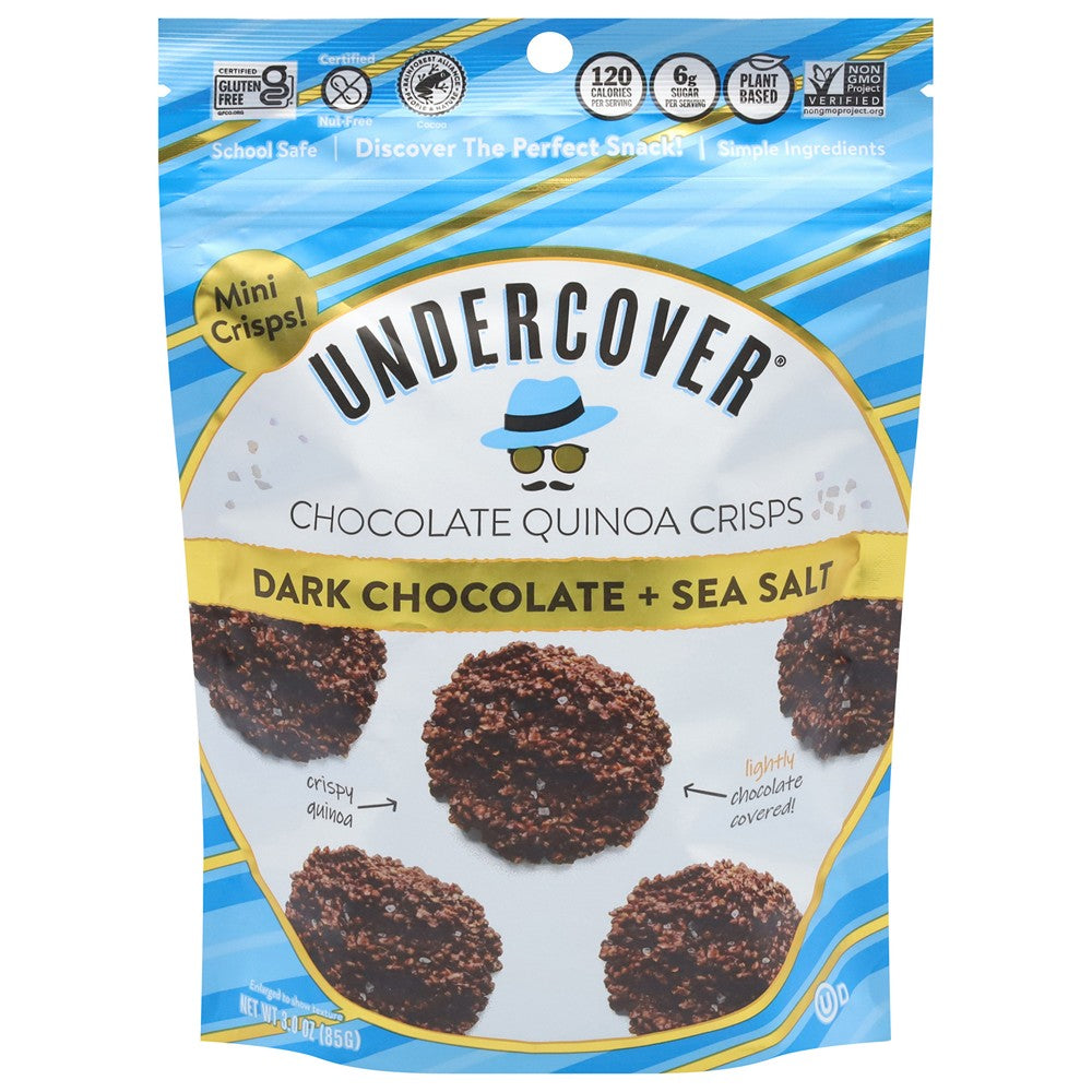 Undercover Chocolate - Mini Crisps Dk Chocolate Seasalt - Case of 12-3 OZ