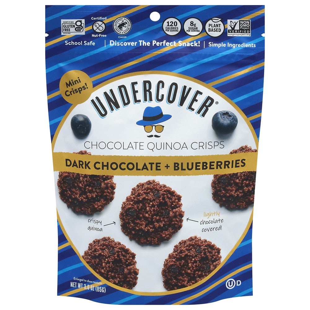 Undercover Chocolate - Mini Crsps Dk Chocolate Blubry - Case of 12-3 OZ