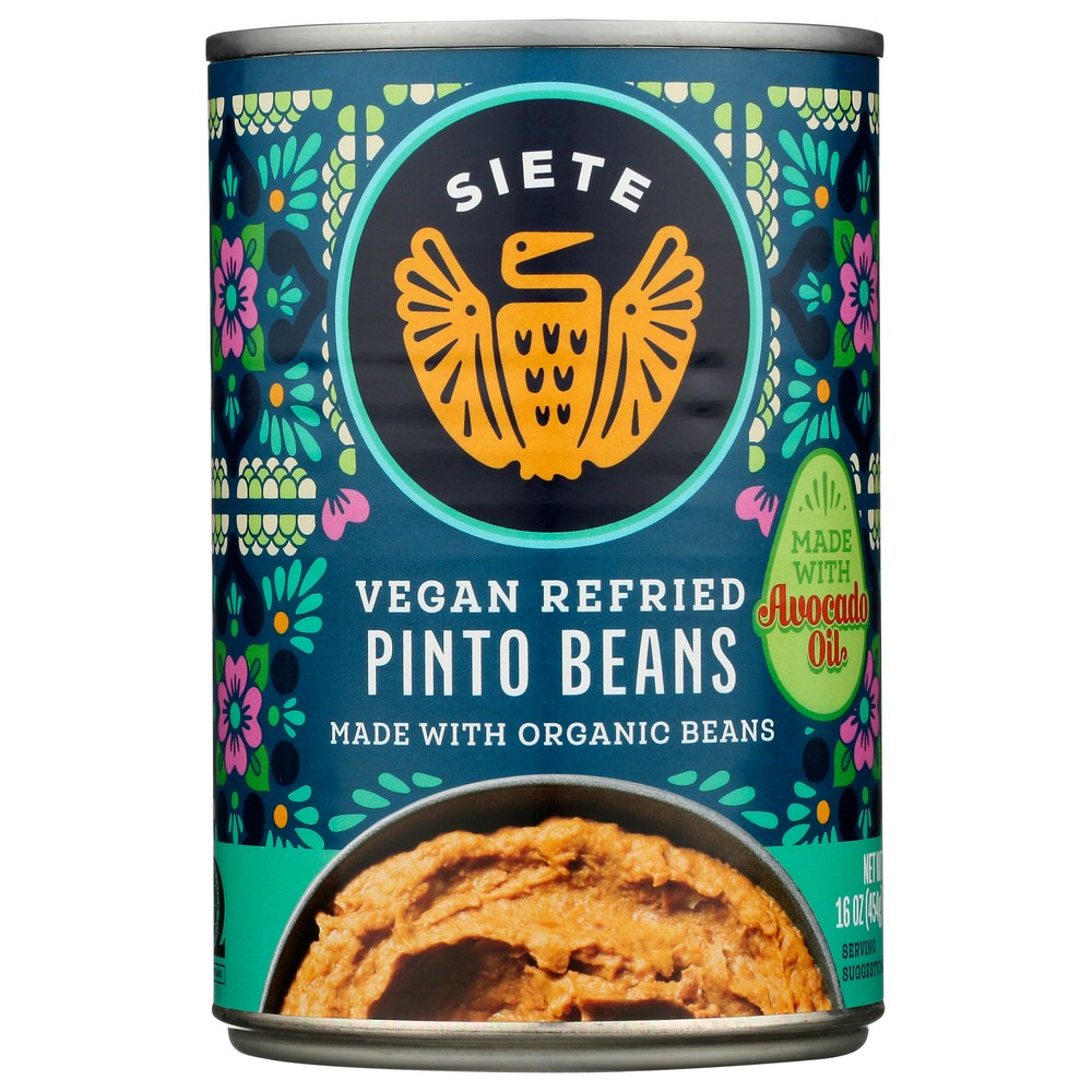 Siete ,  Refried Pinto Beans 16 Ounce,  Case of 12