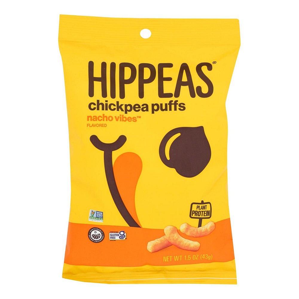 Hippeas - Chickpea Puff Nacho Vibes - Case of 6-1.5 Ounces