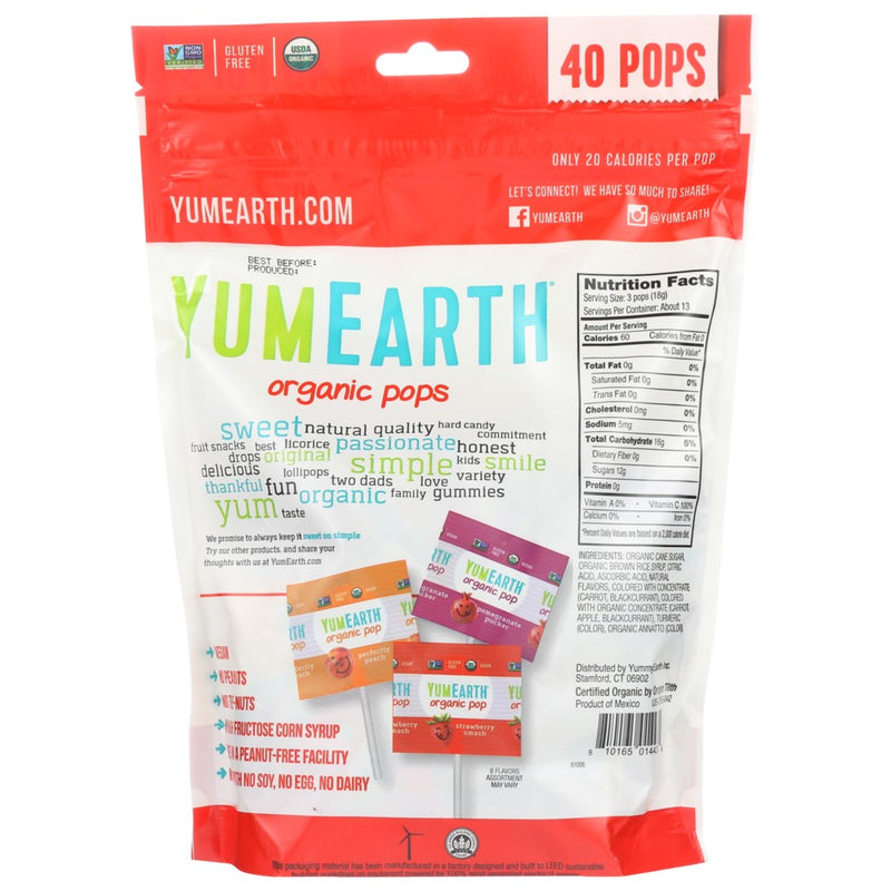 Yumearth Lolli Pop Family Size - 9 Ounce, Case of 12