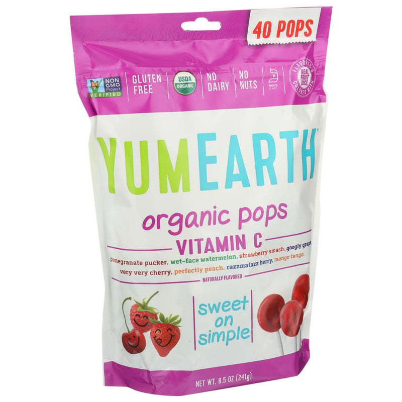 Yumearth Pops Vit C Fmly Bag - 9 Ounce, Case of 12