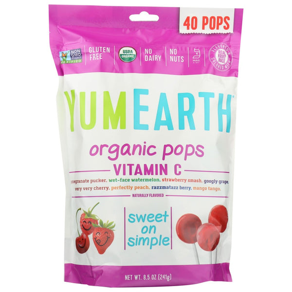 Yumearth Pops Vit C Fmly Bag - 9 Ounce, Case of 12