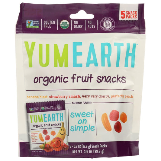 Yumearth Fruit Snck 5ct - 4 Ounce,  Case of 12